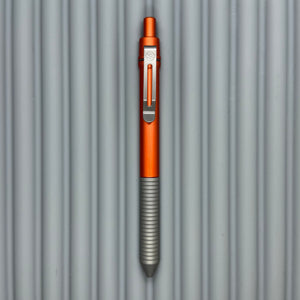 > Spoke Click Model C: Aluminum, Lava Orange / Matte Titanium Grooved Grip