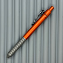Load image into Gallery viewer, &gt; Spoke Click Model C: Aluminum, Lava Orange / Matte Titanium Grooved Grip