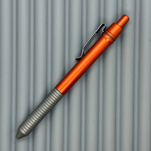 > Spoke Click Model C: Aluminum, Lava Orange / Matte Titanium Grooved Grip