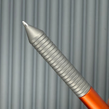 Load image into Gallery viewer, &gt; Spoke Click Model C: Aluminum, Lava Orange / Matte Titanium Grooved Grip