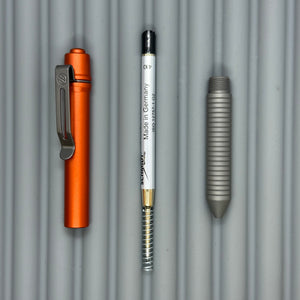 > Spoke Click Model C: Aluminum, Lava Orange / Matte Titanium Grooved Grip
