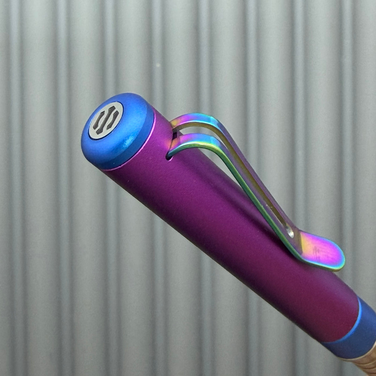 Roady / Purple & Blue Aluminum - Ti Grooved Grip - Rainbow Clip