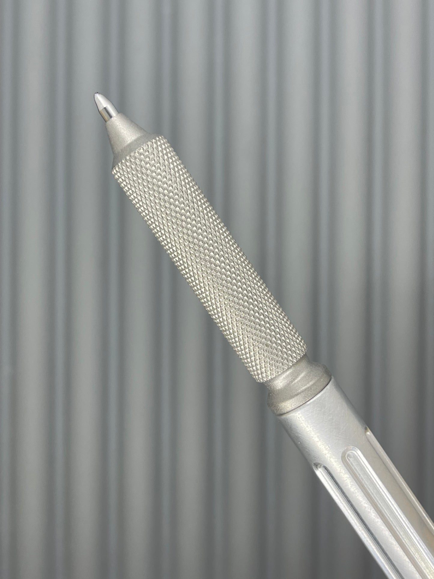 Spoke Click Prototype (Alpha): Titanium Knurl Grip, Bare Aluminum Barrel
