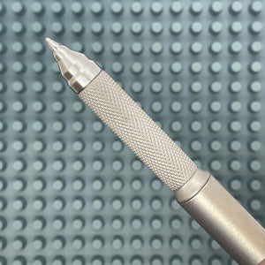 Roady  / Sandblasted Titanium - Knurled Grip, Grooved Cap with Silver Clip