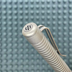 Roady  / Sandblasted Titanium - Knurled Grip, Grooved Cap with Silver Clip