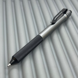 > Spoke Click Model C Aluminum: Battleship Grey / Black Knurled Grip