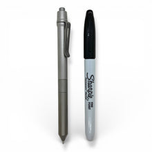 Load image into Gallery viewer, > Spoke Click Model CX-E: Matte Titanium / Milli-Groove Grip (Uses Pentel® EnerGel refills)