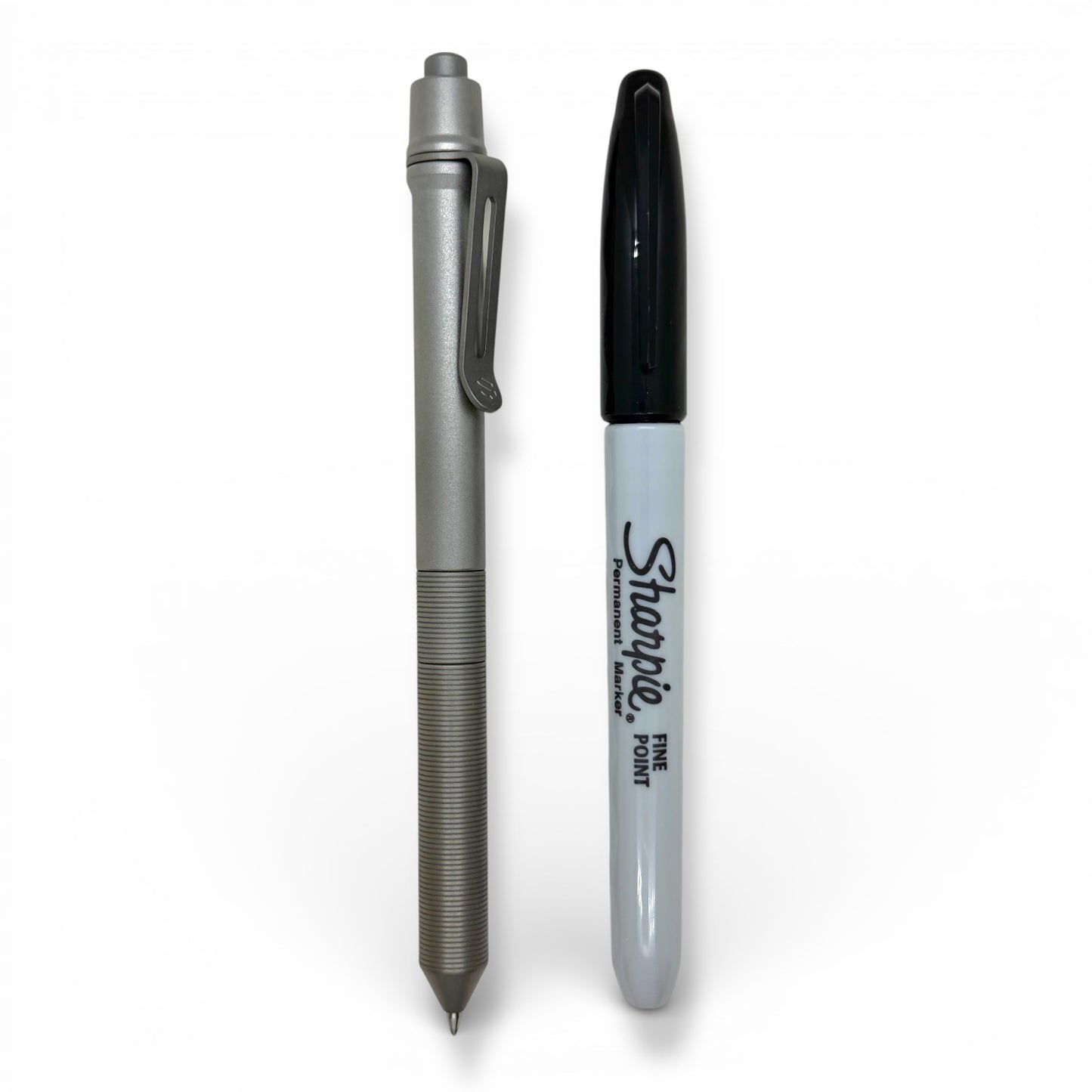 > Spoke Click Model CX-E: Matte Titanium / Milli-Groove Grip (Uses Pentel® EnerGel refills) (Copy)