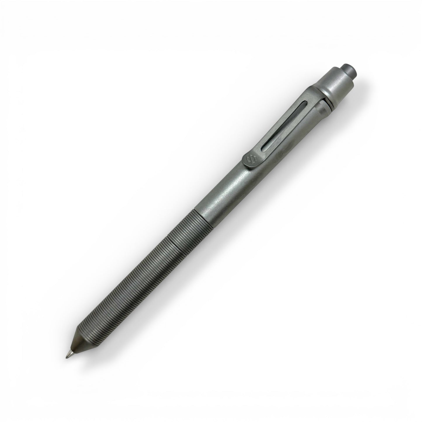 > Spoke Click Model CX-E: Matte Titanium / Milli-Groove Grip (Uses Pentel® EnerGel refills) (Copy)