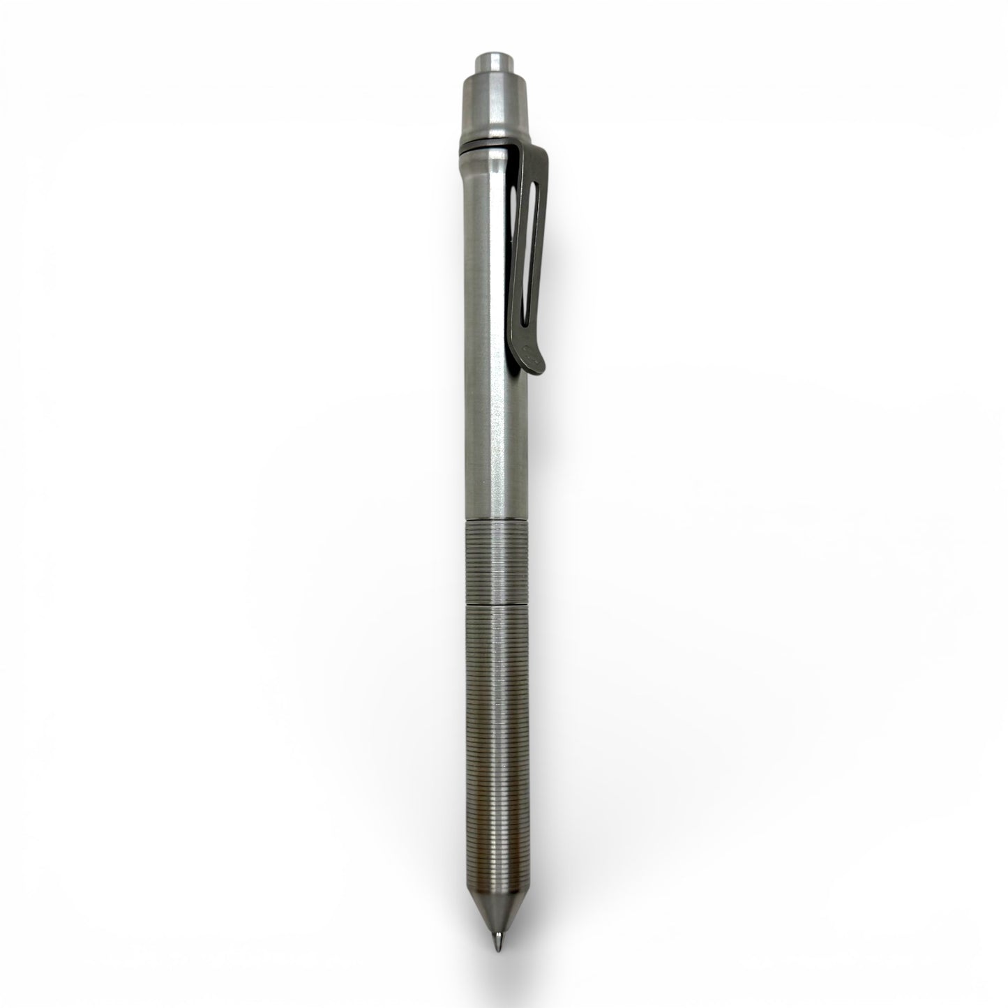 > Spoke Click Model CX-E: Matte Titanium / Milli-Groove Grip (Uses Pentel® EnerGel refills) (Copy)