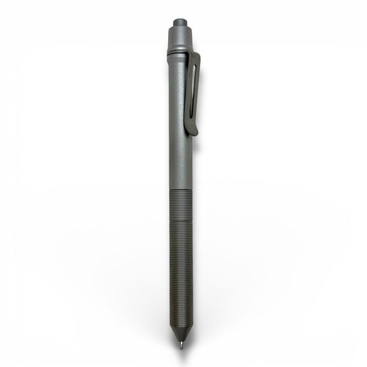 > Spoke Click Model CX-E: Matte Titanium / Milli-Groove Grip (Uses Pentel® EnerGel refills)