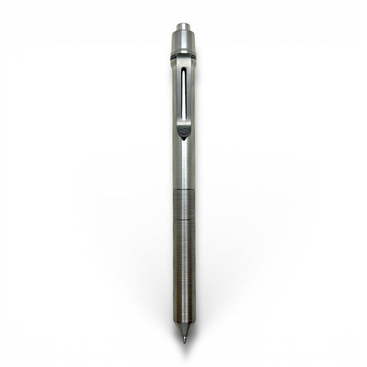 > Spoke Click Model CX-E: Shiny Titanium / Milli-Groove Grip (Uses Pentel® EnerGel refills)