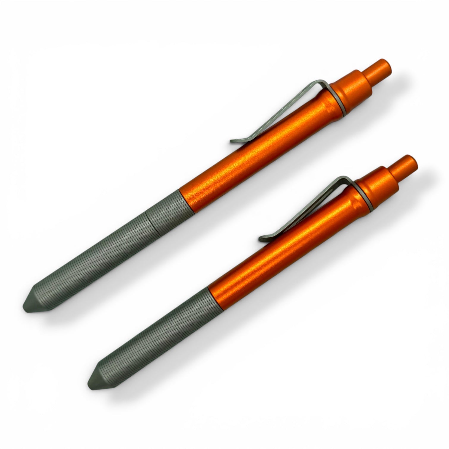 n*n様 spoke ボールペン Spoke Click Model CX-E: Matte Titanium Milli-Groove Grip / Orange