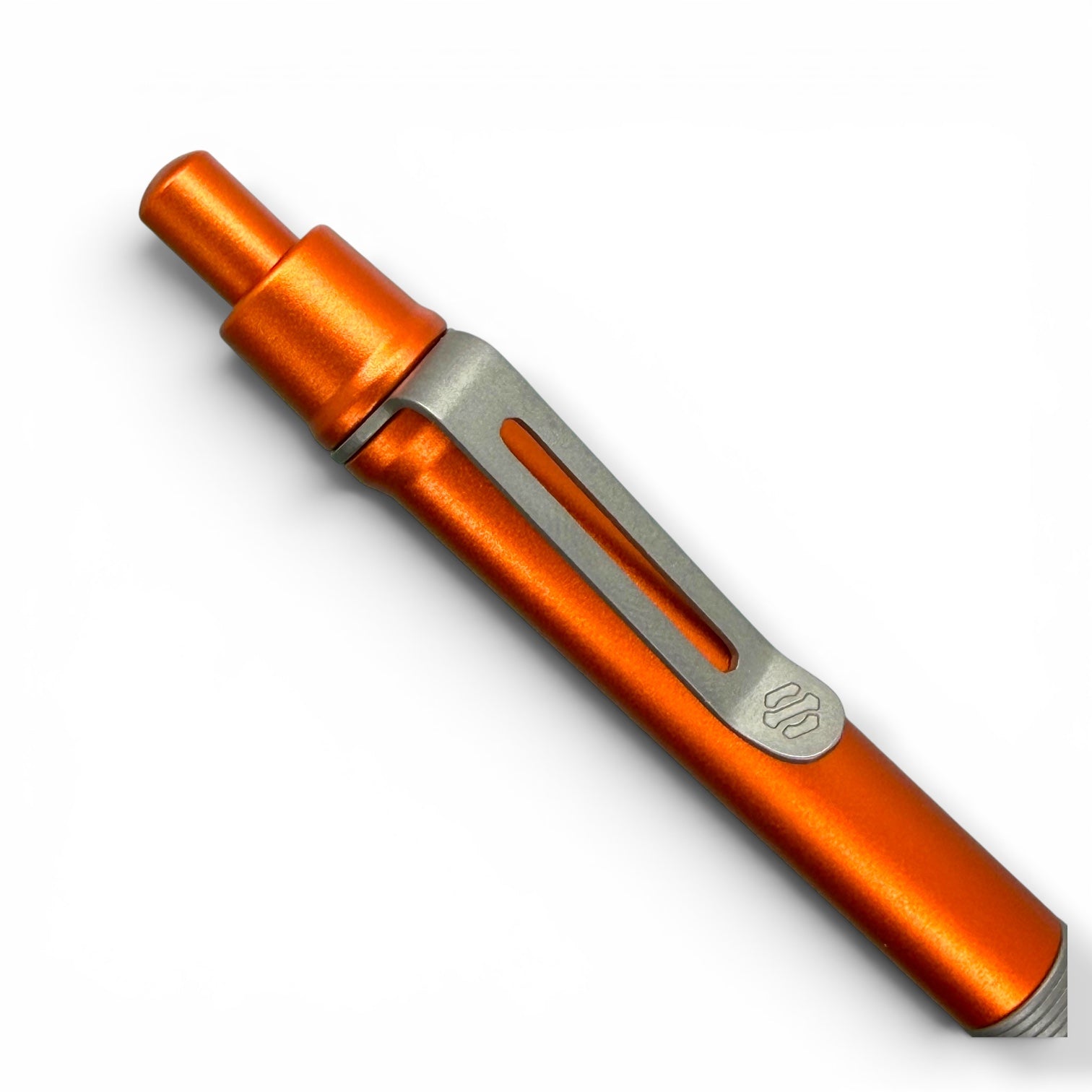 Spoke Click Model CX-E: Matte Titanium Milli-Groove Grip / Orange