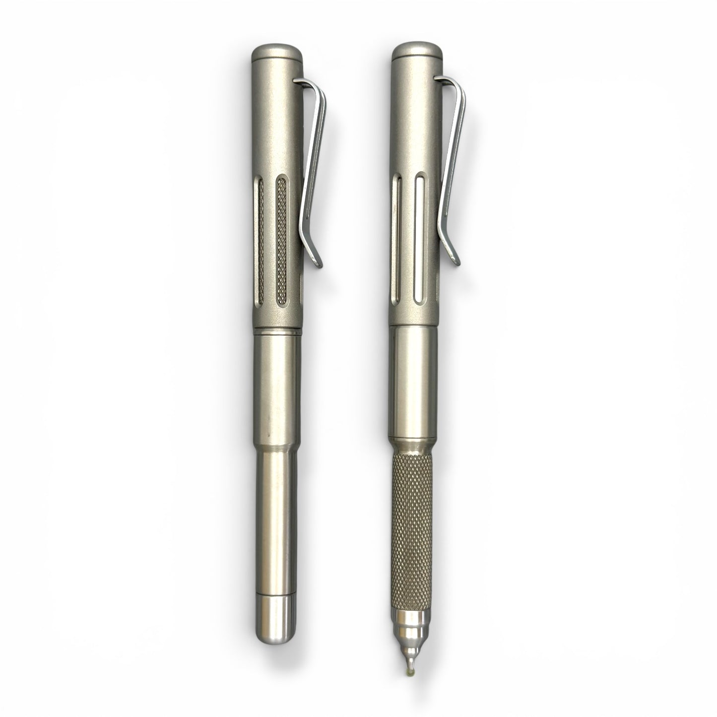 Roady XL / Matte Titanium Slot Cap - Knurl Grip - Shiny Barrel