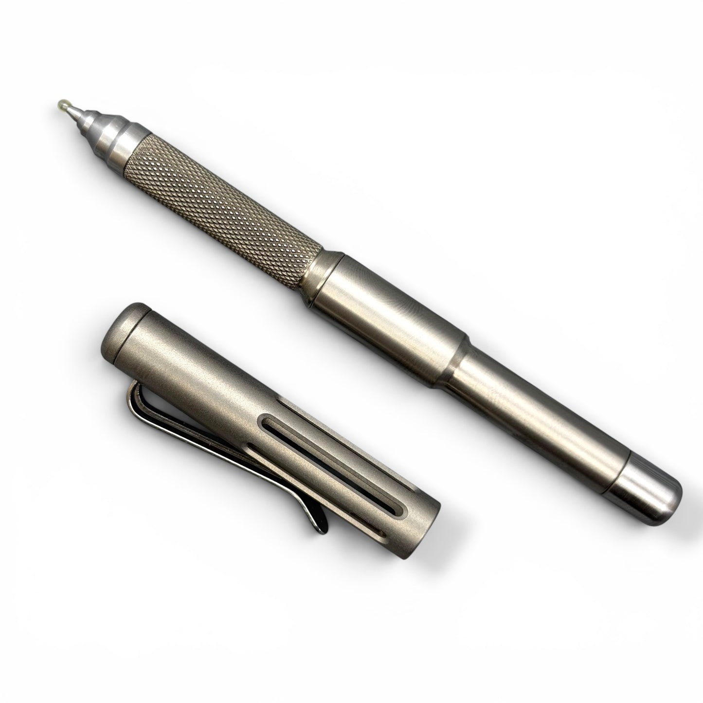 Roady XL / Matte Titanium Slot Cap - Knurl Grip - Shiny Barrel
