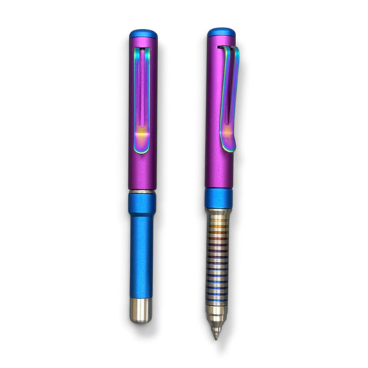 Roady / Purple & Blue Aluminum - Ti Grooved Grip - Rainbow Clip