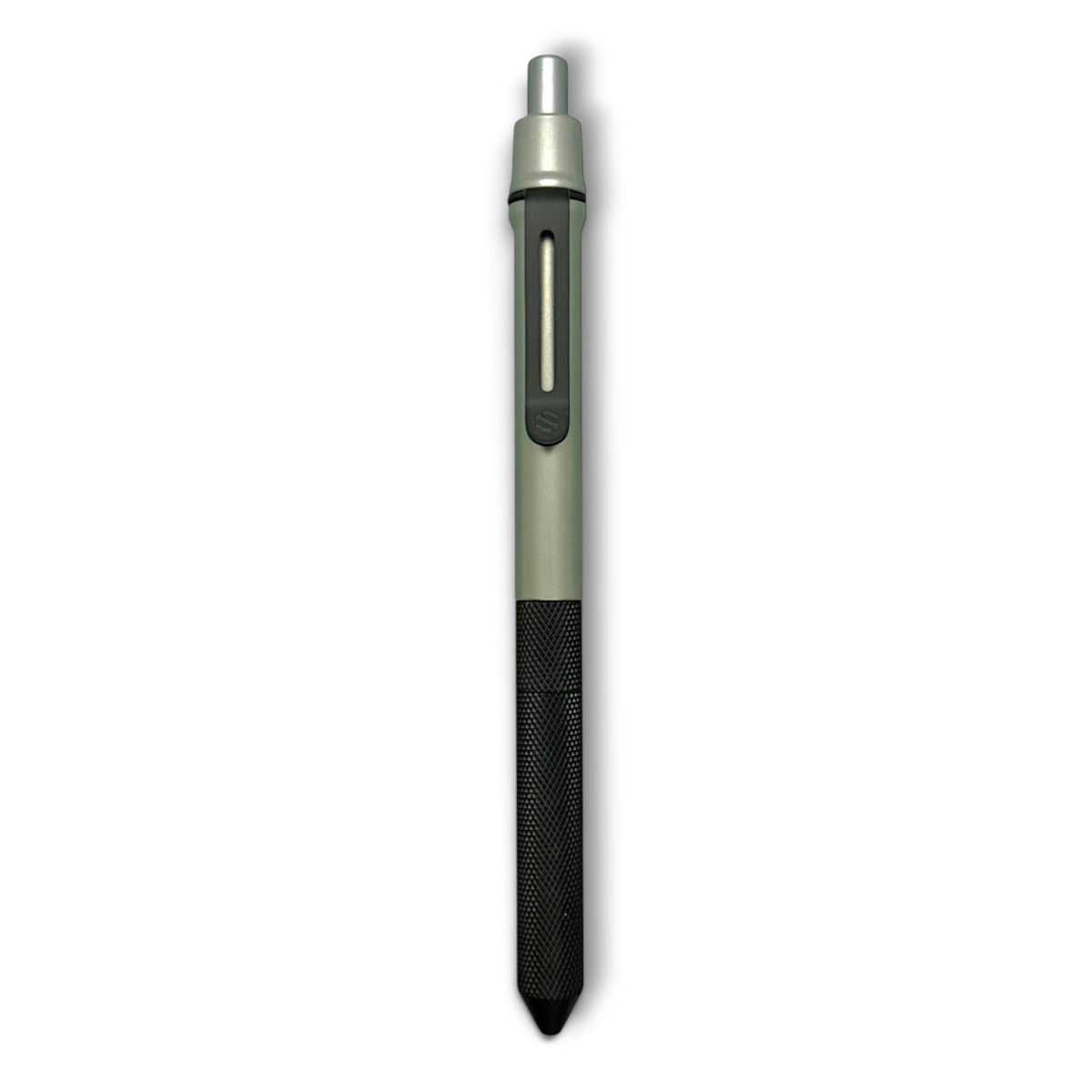 > Spoke Click Model CX-E: Matte Titanium / Black Ti Knurled Grip & Clip (Pentel® EnerGel refill) (Copy)