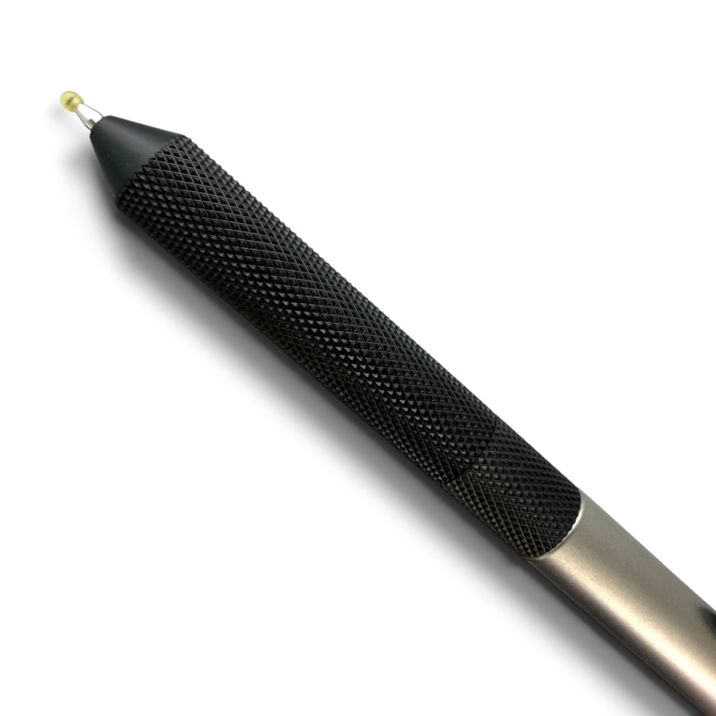 > Spoke Click Model CX-E: Matte Titanium / Black Ti Knurled Grip & Clip (Pentel® EnerGel refill) (Copy)
