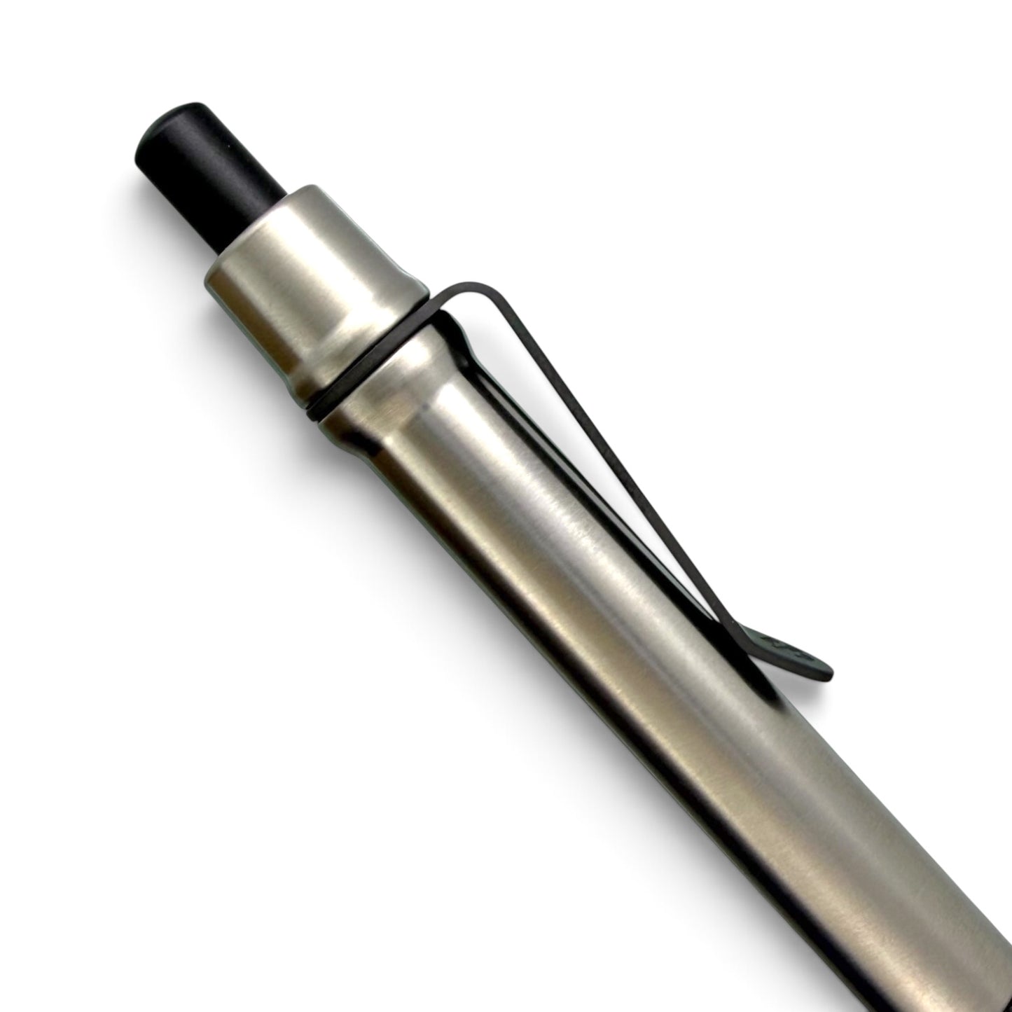 > Spoke Click Model CX-E: Satin Titanium / Black Ti Grooved Grip & Clip (Pentel® EnerGel refill) (Copy)