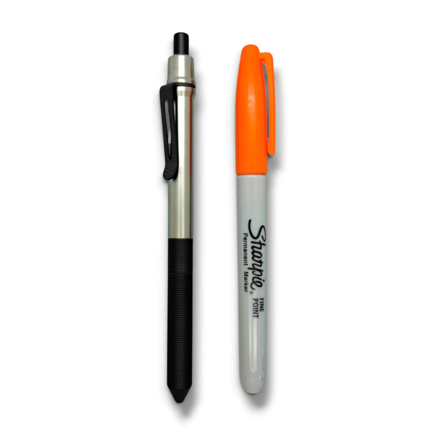 > Spoke Click Model CX-E: Satin Titanium / Black Ti Grooved Grip & Clip (Pentel® EnerGel refill) (Copy)
