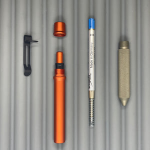 > Spoke Click Model C: Aluminum, Lava Orange / Knurled Grip