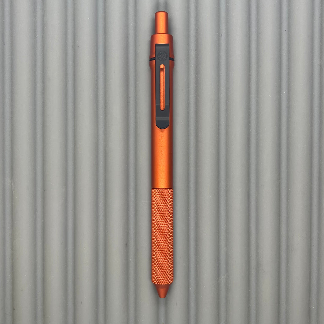 > Spoke Click Model C: Aluminum, Lava Orange / Knurled Grip