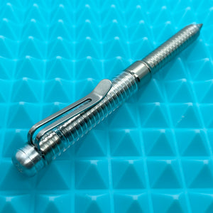 Roady Prototype: Titanium Grip & Barrel, Clear Polycarbonate Cap with Silver hardware
